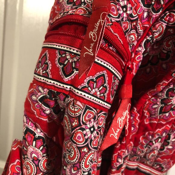 Vera Bradley Backpack Red Paisley Print Quilted Fabric main image 7